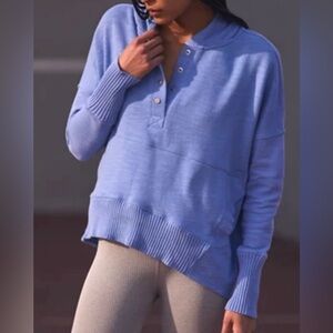 FREE PEOPLE FP Movement Solid Honey Dove Hoodie Pullover Size Medium Blue